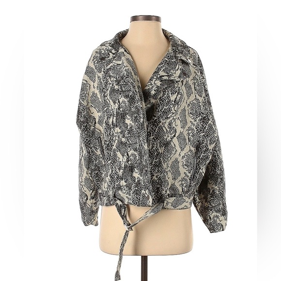 Zara Outerwear XS Faux Snakeskin Biker Jacket - Picture 3 of 4